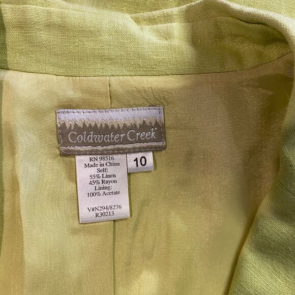 Coldwater Creek Linen Blend Womens Button-Up‎ Blazer Jacket size 10 - Picture 7 of 7
